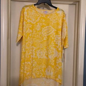 LuLaRoe Medium Irma NWT yellow and white
